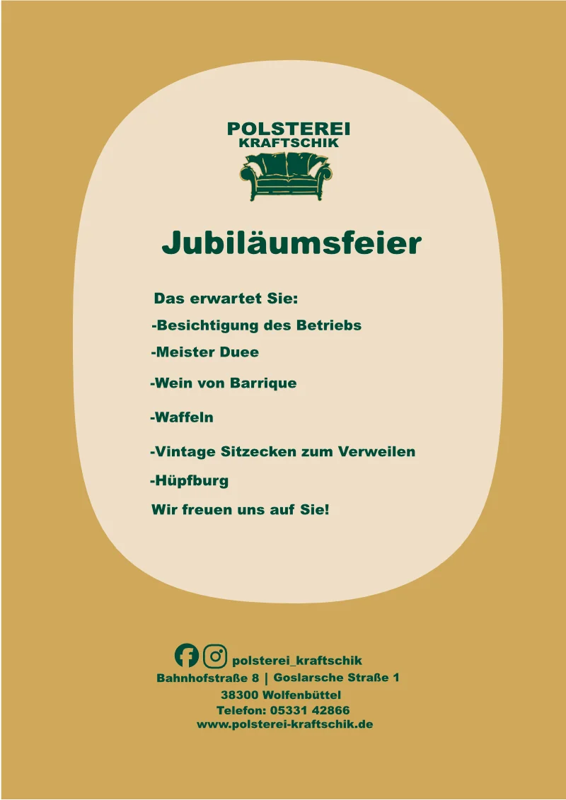 Flyer Rueckseite 60 Jahre Polsterei Kraftschik